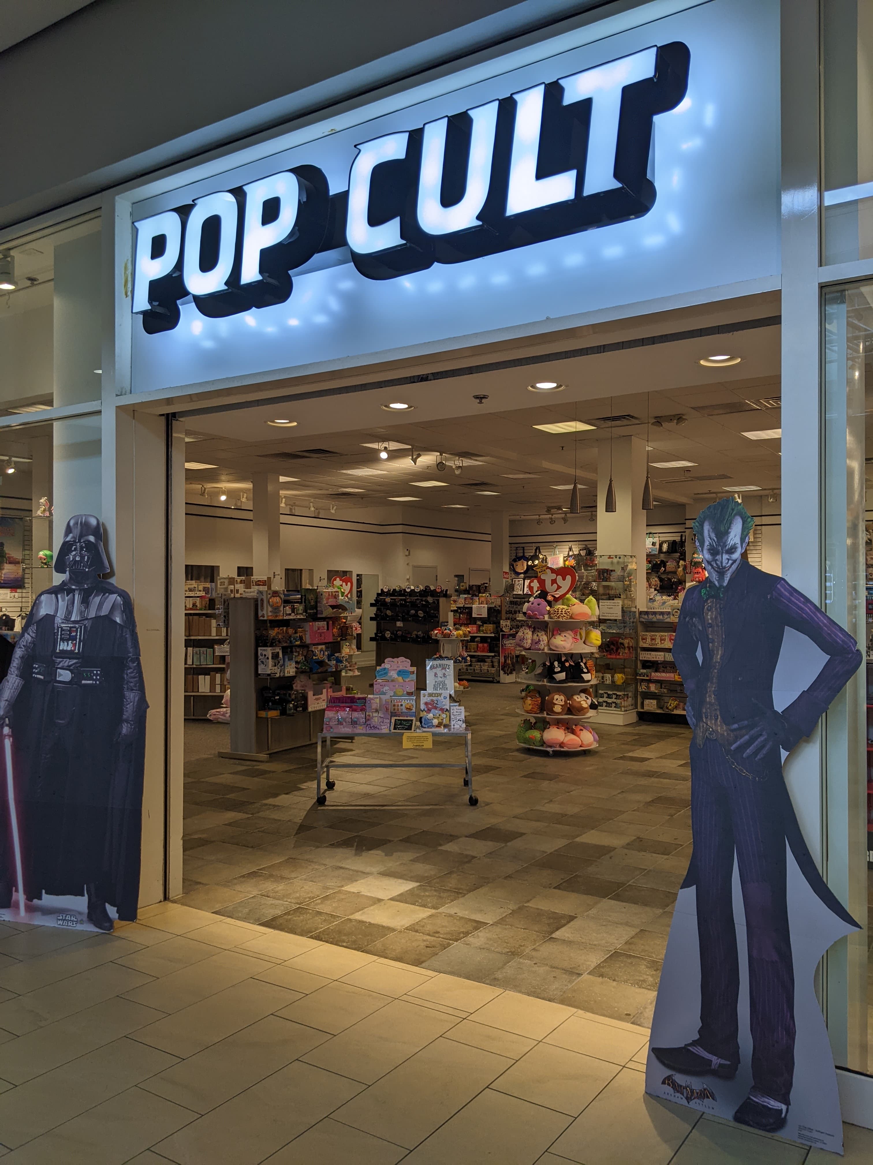 Storefront of Pop Cult at Haywood Mall in Greenville